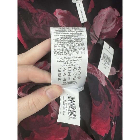 BCBGeneration Floral  Romper Women S Black Red Witchy Vampire Whimsigoth NEW - Picture 7 of 10